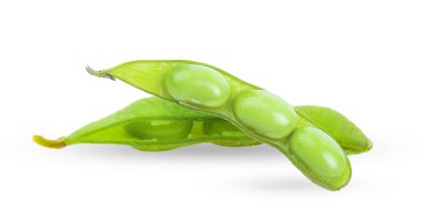 Soya fasulyesi beyaz arkaplanda izole