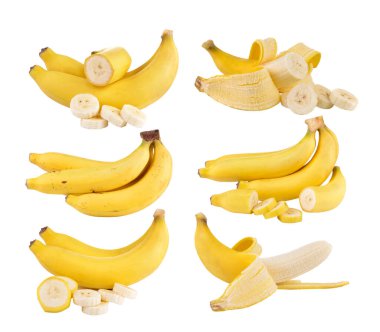 Beyaz arkaplanda muzlar