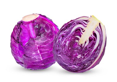 mor lahana dilim beyaz zemin üzerine