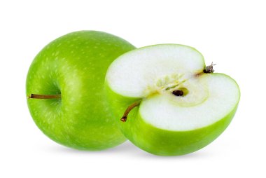 Yeşil Elma beyaz arkaplanda izole edildi