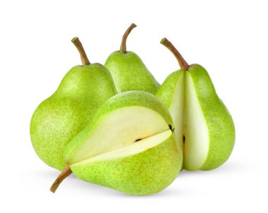 yeşil armutlar beyaz arkaplanda izole