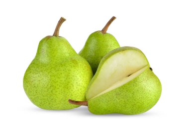 yeşil armutlar beyaz arkaplanda izole