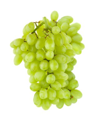  Beyaz arkaplanda izole edilmiş yeşil üzümler