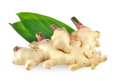 Beyaz arkaplanda zencefil izole