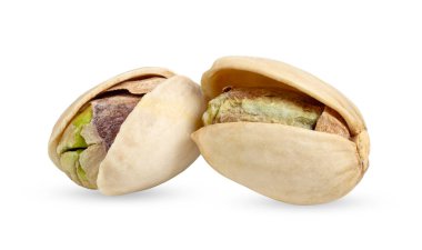Beyaz arkaplanda Pistachio izole edilmiş