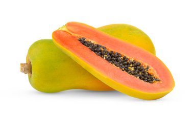 papaya beyaz arkaplanda izole