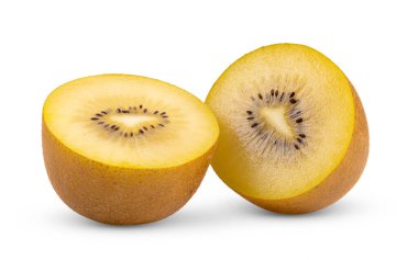 Kivi altın beyaz arka plan üzerinde izole