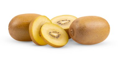 Kivi altın beyaz arka plan üzerinde izole