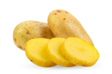 Beyaz arkaplanda izole edilmiş patates