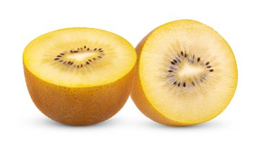 Kivi altın beyaz arka plan üzerinde izole