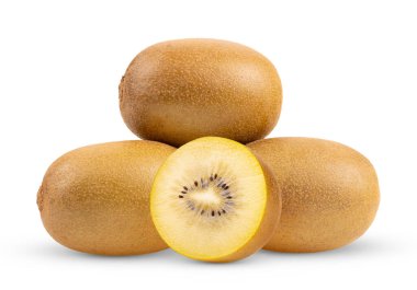 Kivi altın beyaz arka plan üzerinde izole