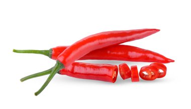 Beyaz arkaplanda kırmızı biber