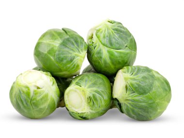 Brüksel lahanası beyaz arkaplanda izole edildi