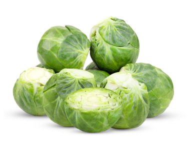 Brüksel lahanası beyaz arkaplanda izole edildi