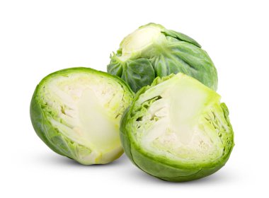 Brüksel lahanası beyaz arkaplanda izole edildi