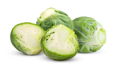 Brüksel lahanası beyaz arkaplanda izole edildi