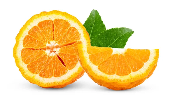 Demi Mandarines Orange Isolé Sur Fond Blanc Photos De Stock Libres De Droits