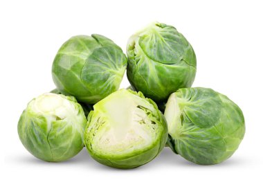 Brüksel lahanası beyaz arkaplanda izole edildi