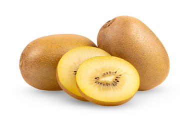 altın kivi beyaz arkaplanda izole