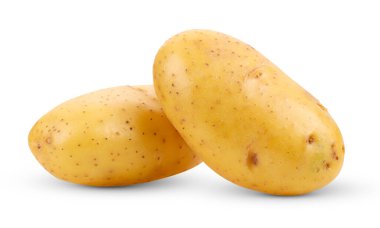 Beyaz arkaplanda izole edilmiş patates