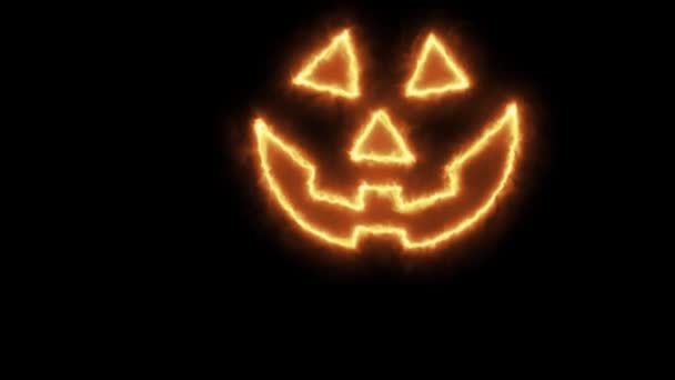 Jack Olantern Happy Helloween Scary Face Animation Isolated Black Background — 비디오