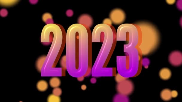 Gradient Text 2023 Animation Sparkle Isolated Black Background 2023 New — Stock Video