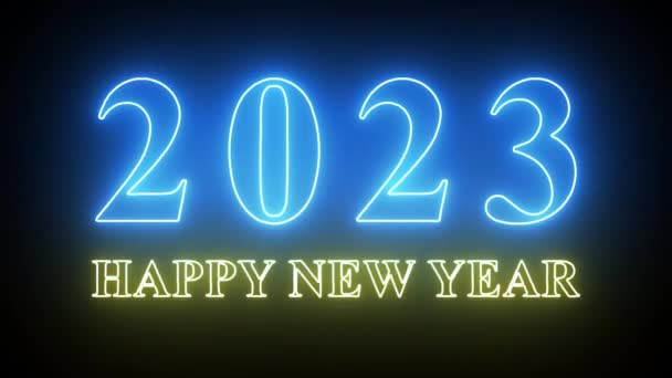 Text 2023 Sparkles Animation Isolated Black Background 2023 New Year — Stock Video