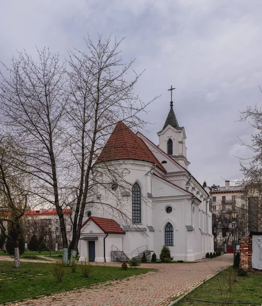 Kościół Trójcy Świętej Lub Kościół Rocha Jest Kościołem Katolickim Mińsku — Zdjęcie stockowe