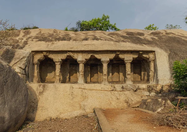 Mamallapuram Con Sus Impresionantes Bajorrelieves Templos Piedra Museo Aire Libre — Foto de Stock
