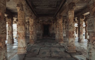 Balakrishna Tapınağı en saygı duyulan ve en ünlü Hint tapınaklarından biridir. Hampi. Hindistan.