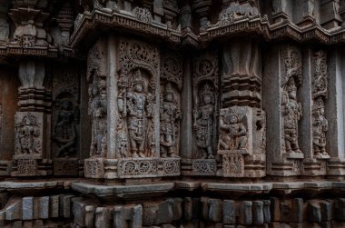 Veera Narayan Tapınağı ya da Belavadi 'deki Veeranarayana Tapınağı. Karnataka. Hindistan