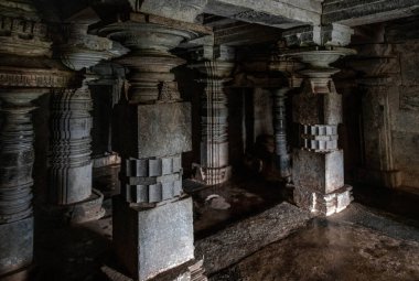 Halebidu 'da Jain hoysala kompleksi. Karnataka. Hindistan.