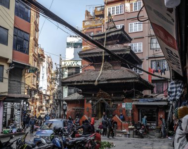 Katmandu 'daki Durbar Meydanı veya Palace Meydanı. Nepal.