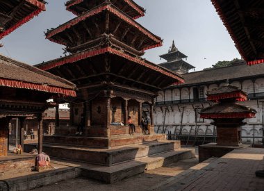 Katmandu 'daki Durbar Meydanı veya Palace Meydanı. Nepal.