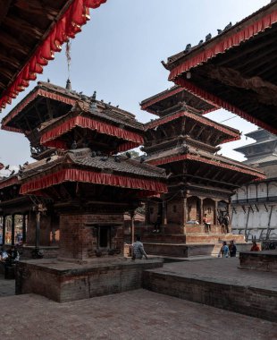 Katmandu 'daki Durbar Meydanı veya Palace Meydanı. Nepal.