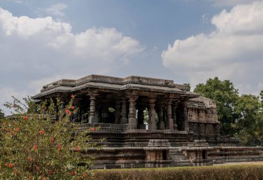 Halebidu 'daki Hoysaleswara Tapınağı heykelleri, karmaşık kabartmaları, detaylı frizleri ve tarihi ve ikonografisi ile ünlüdür..