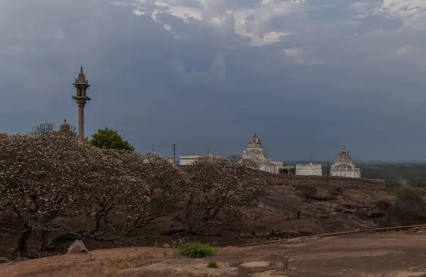 stock image Shravanabelagola is one of the most visited Jain pilgrimage sites in South India.