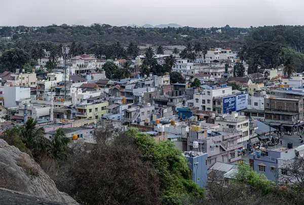 stock image Shravanabelagola is one of the most visited Jain pilgrimage sites in South India.