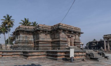 Temple complex in Belur. Karnataka. India. clipart