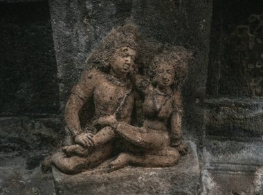 Ajanta, Hindistan 'da, Maharashtra eyaletinde bir Budist tapınağı ve mağara kompleksi. Maharashtra. Hindistan.