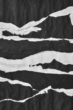 Siyah ve Beyaz Yırtık Kağıt Kolajı Biçimi, Yırtılmış Kağıt Efekti, Doku Soyut Arkaplan, Metin için Boşluğu Kopyala.