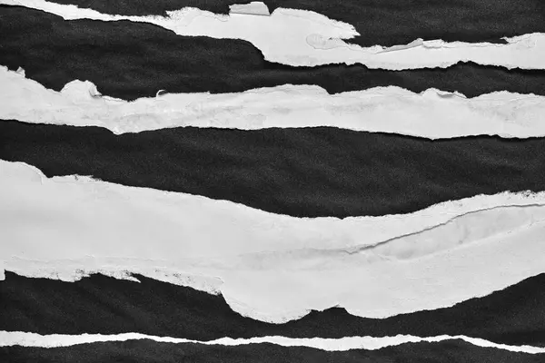 Black and White Torn Paper Collage Style, Ripped Paper Effect, Texture Abstract Background, Copy Space for Text.