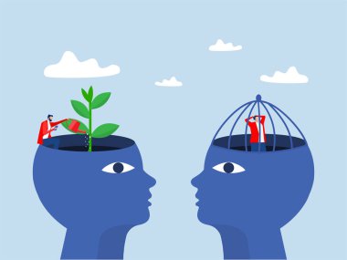 Koca kafalı insan gelişim zihniyetinin farklı sabit bir konsept vektör olduğunu düşünüyor.