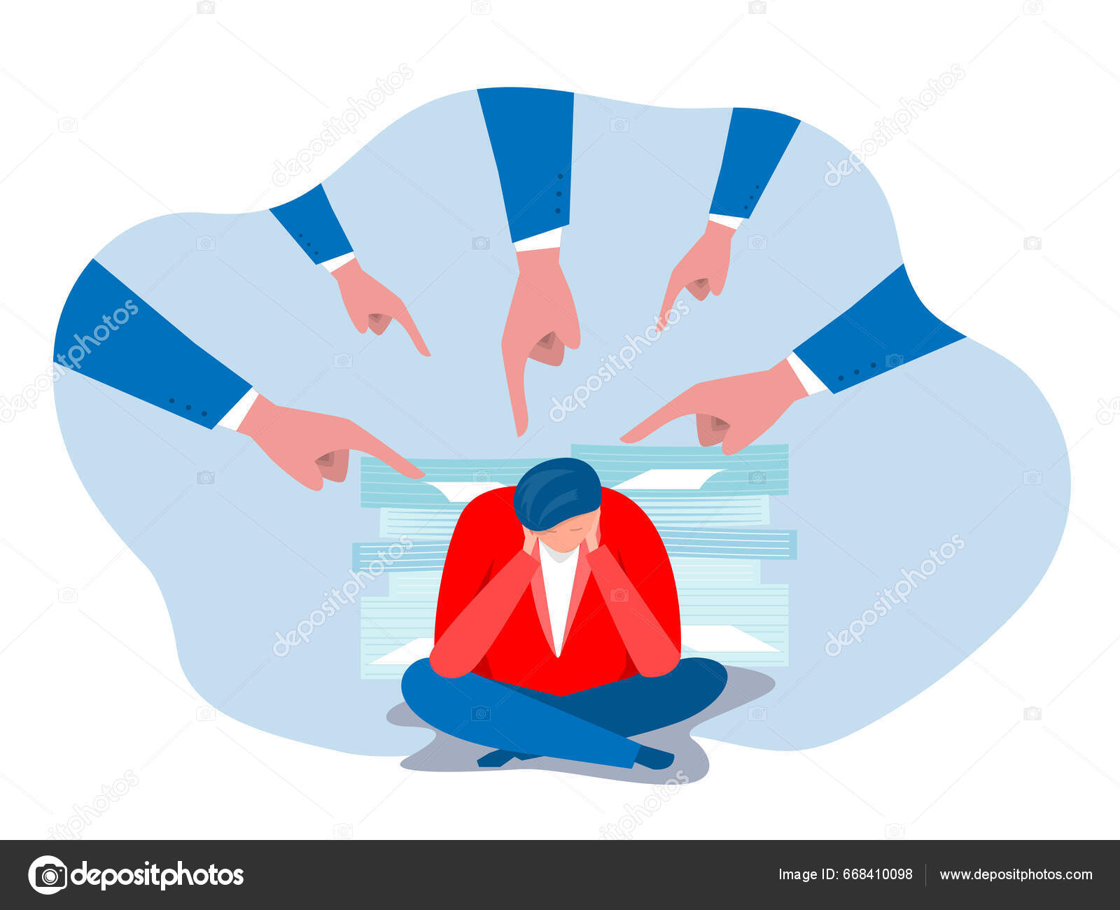 Запугивание Работе Концепция Токсичной Работы Бизнесмен Получить.