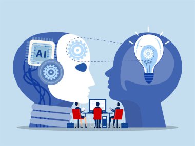 Yapay zeka ya da insan beynine çip yerleştirmek için ampul geliştirme kavramı konsepti