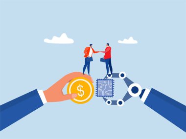 Ortaklık, takım çalışması ya da başarı için işbirliği, işbirliği konsepti, iş adamı tokalaşma yatırım çipi