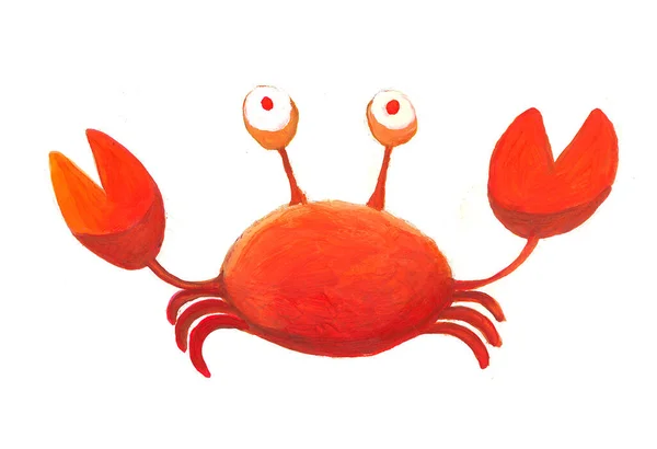红螃蟹 白色背景图解 — 图库照片