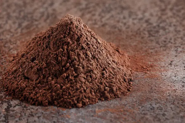 Cacao Polvo Sobre Una Mesa Madera Fotos de stock libres de derechos