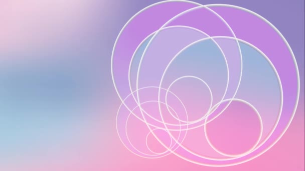 Animated Background Moving Circles Pastel Colors Social Networks Video Editing — Stock Video