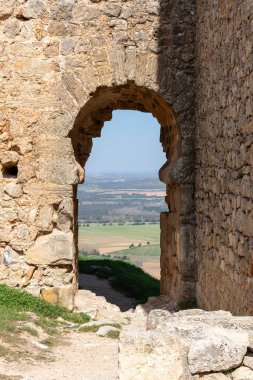 Gormaz Halifelik Kalesi 'nin kalıntıları. Soria, Castilla y Leon, İspanya.